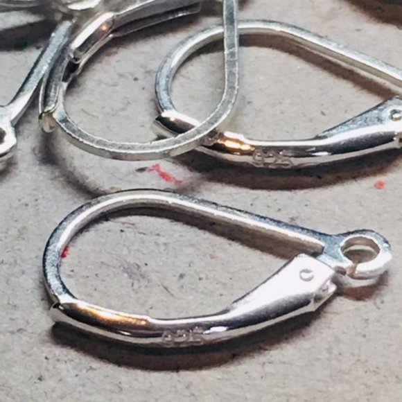 100 Pairs, 925 Sterling Silver Leverback - Picture 2 of 3